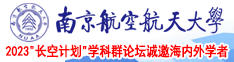 视频小说操南京航空航天大学2023“长空计划”学科群论坛诚邀海内外学者
